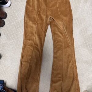 White Birch Wide Leg Corduroy Pants - Tan